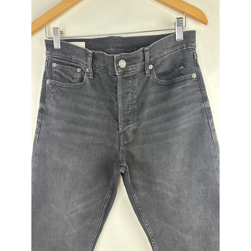 GAP High Rise Cheeky Straight Jeans Raw Ankle Absolute Black Size 29 8 Petite 8P - Picture 3 of 12